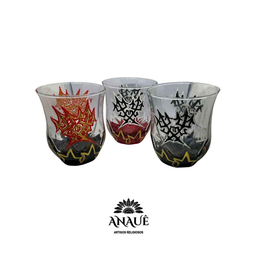 Copo de EXÚ Whisky e bebidas - Umbanda e Candomblé Vidro