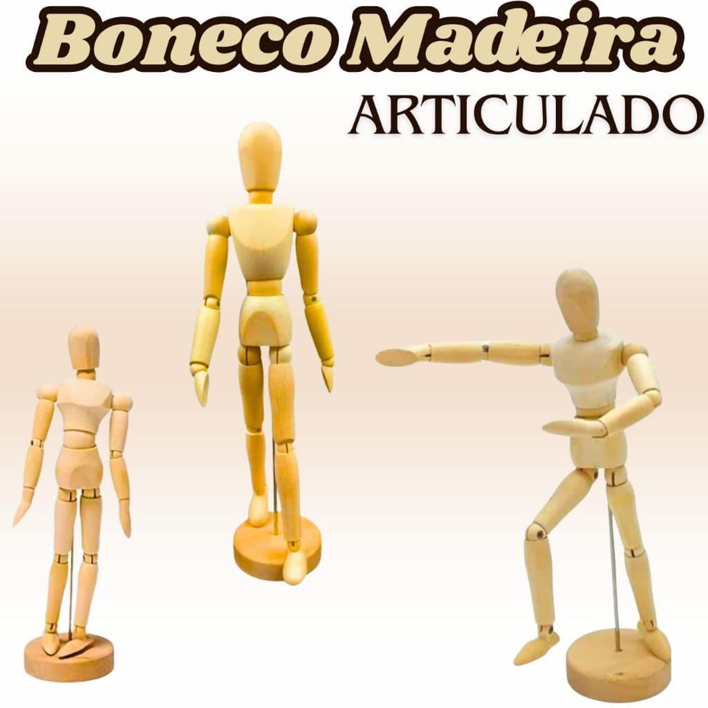 BONECO De Madeira Articulado Manequim Para Desenhos Decorativo