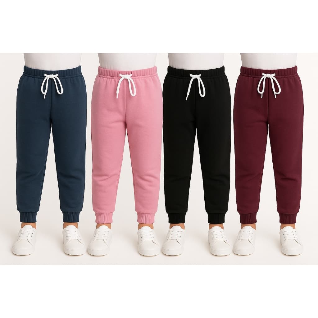 calça de moletom infantil meninos e meninas peluciadas kit 4 calças