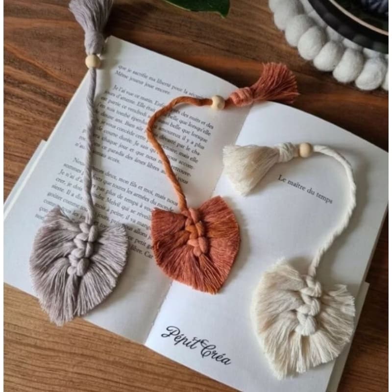 Kit 2 Marca Página Em Macrame, Marca Página Artesanal