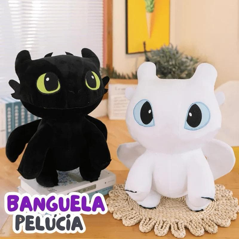 Banguela Pelúcia 22 cm Como Treinar seu Dragão Fúria da Noite Dragão Voador Preto Luz Branco Boneco