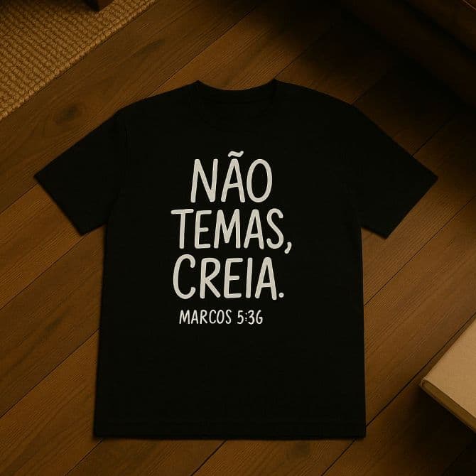 Camiseta T-Shirt Jesus Evangelizar Não Temas, Creia. T-Shirt Unissex 100% Algodão Lisa Atacado Entrega Imediata