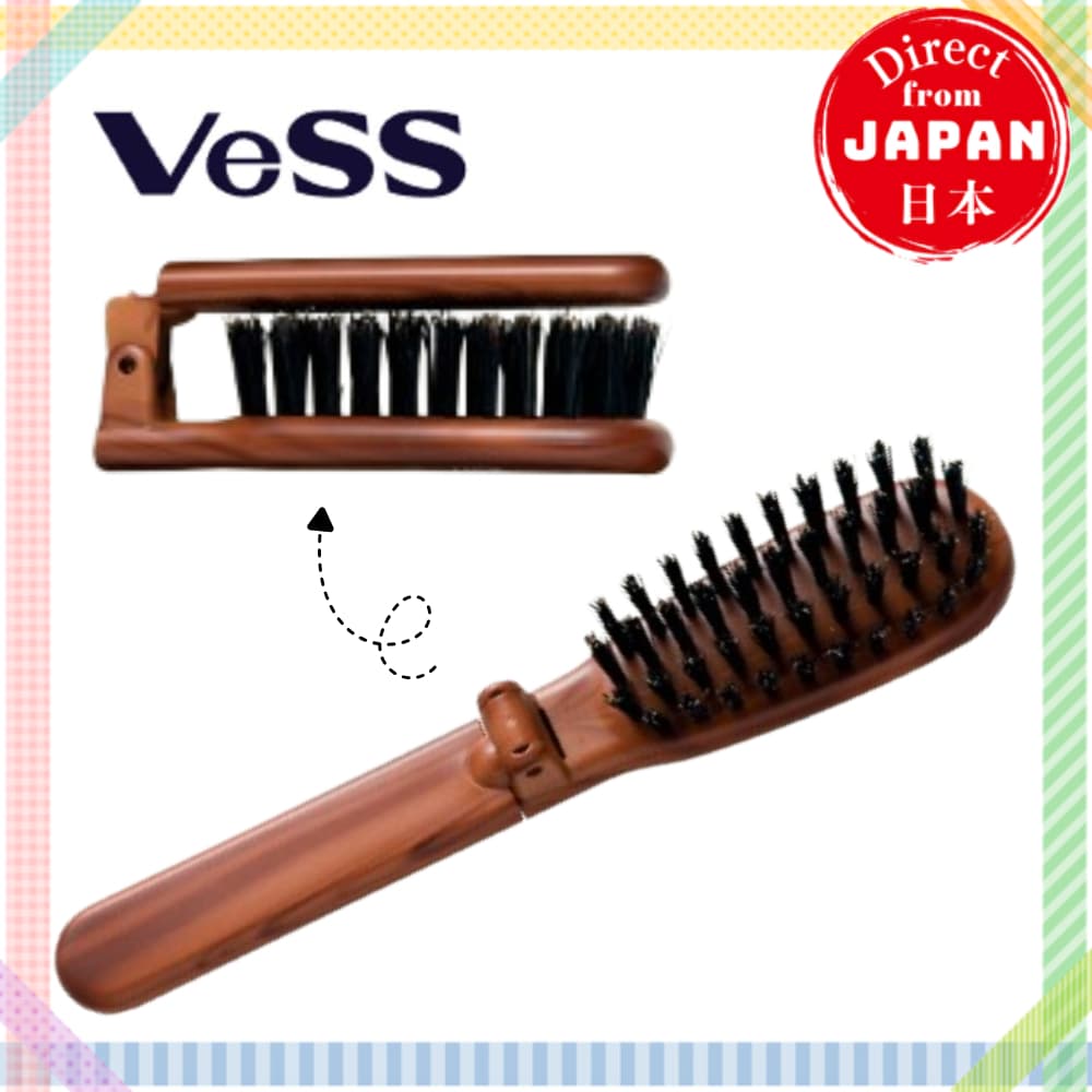 Escova de cabelo dobrável VESS EXCEL EXC-90 Cabelo de javali x Pelo de porco fabricado no Japão 【Direto do Japão】