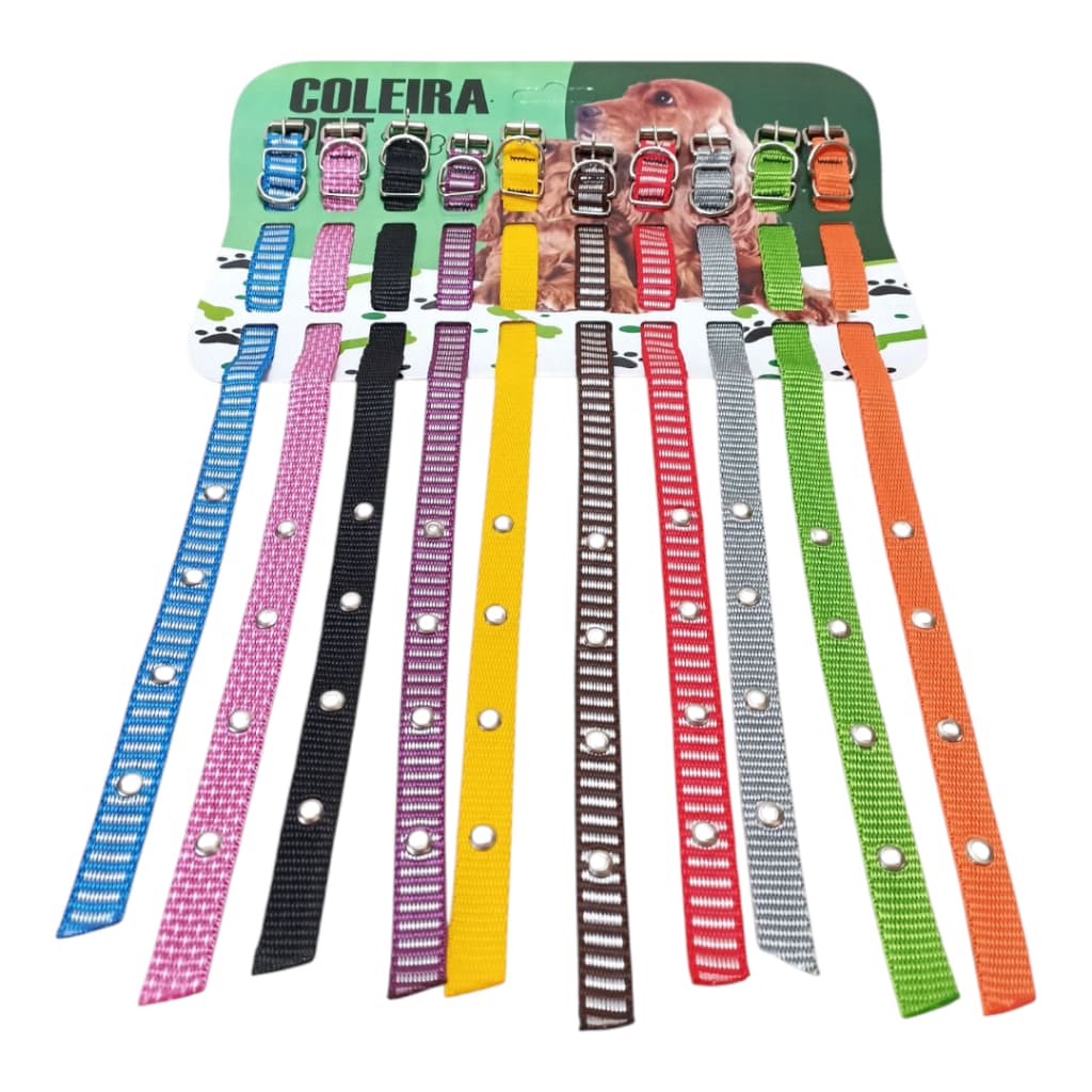 CARTELA COM 10 COLEIRAS PET KIT COLEIRA PET COLEIRA PARA CACHORRO E GATO PORTE MEDIO E PEQUENO