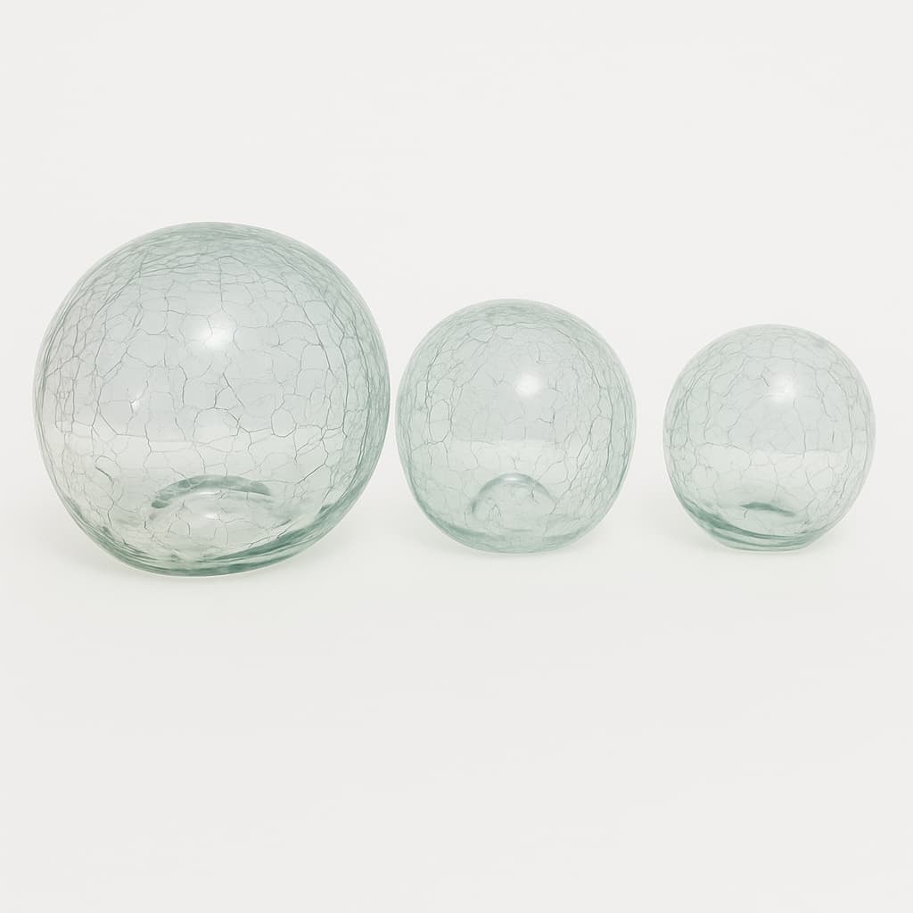 Bolas Esferas De Vidro Decorativas Craquelê Mesa Luxo (Promoção)