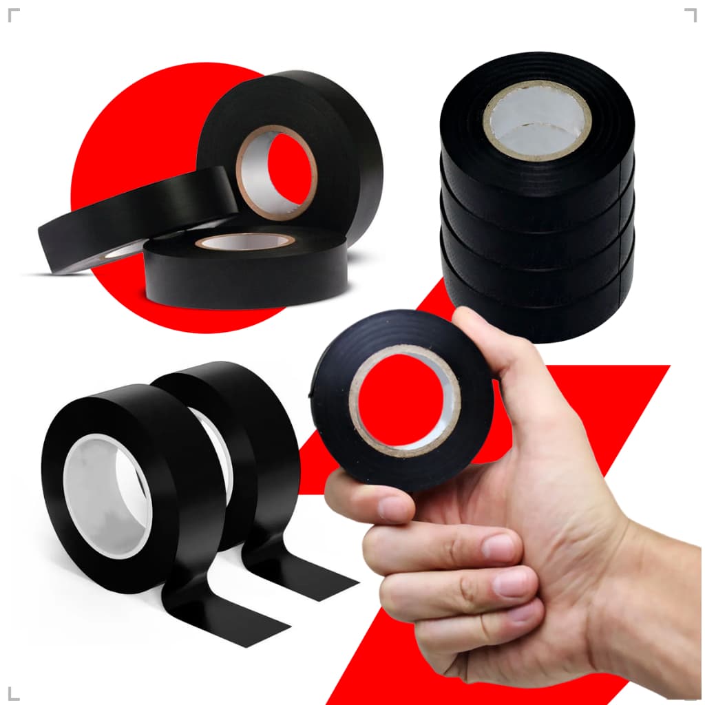 Rolo Fita Isolante Antichamas Preta PVC Profissional para Fios Cabos Reparos