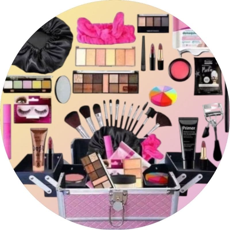 kit de maquiagem skin care com 5 itens básico de pura beleza(obs não acompanha a maleta)
