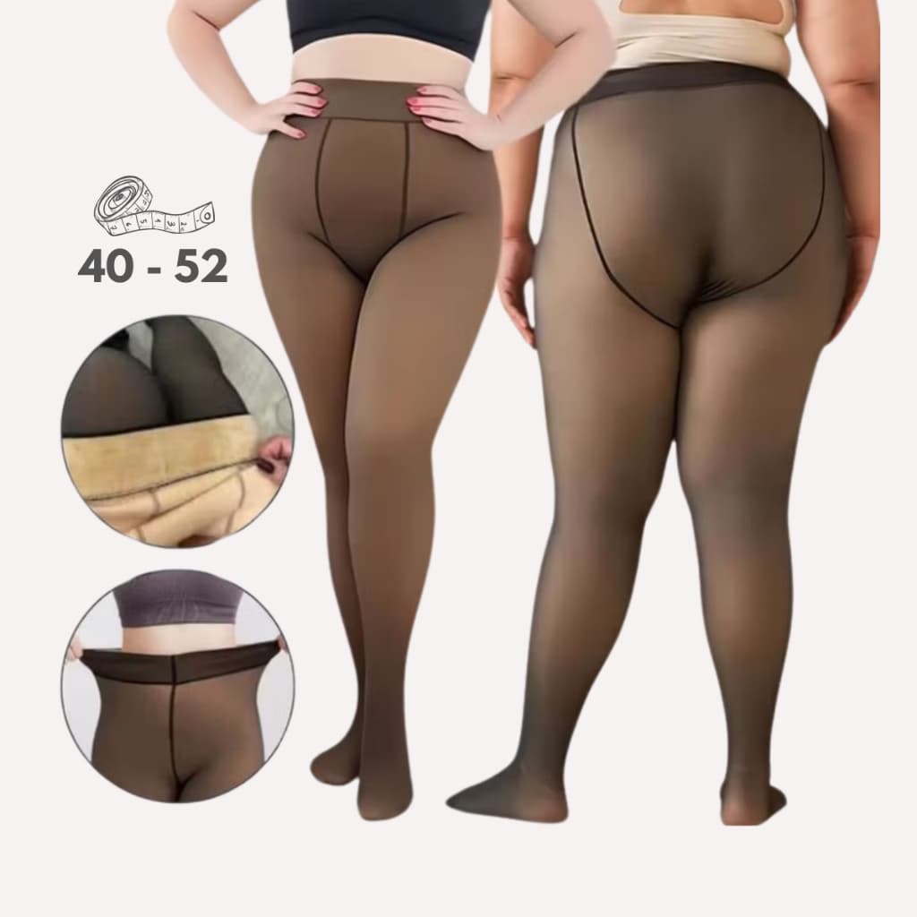 Meia Calça Lã  Plus Size 40 ao 52 Térmica Efeito Translúcida Forrada Fio 80 Pelinho Frio Peluciada Tamanho G ao G1
