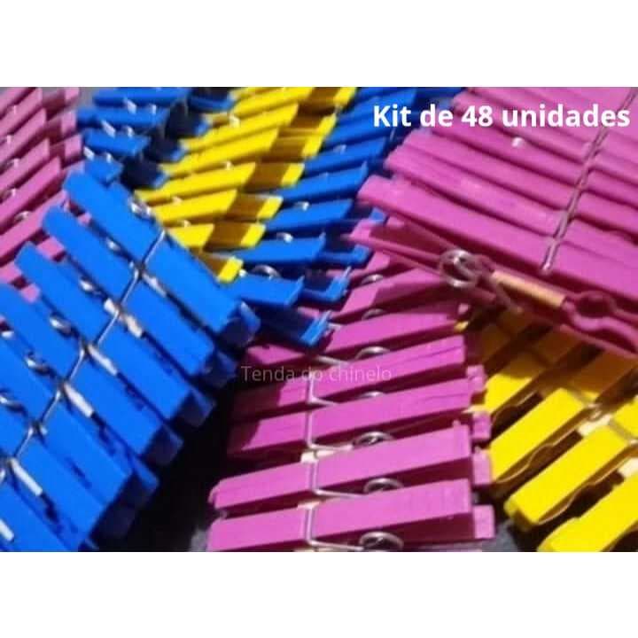 Pregador De Roupa Plástico KIT 48 Unidades Mais Resistencia - REF - 48