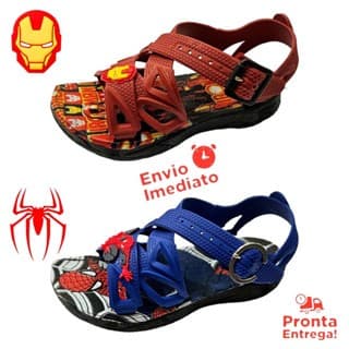 KIT 2 Pares Sandalia Infantil Masculino Personagens Super Heroi Promoção