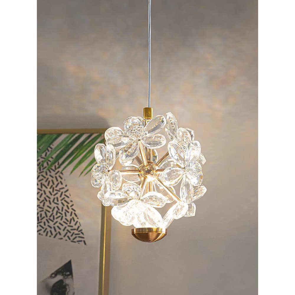 Mini Lustre Luxuoso de Cristal Floral Perfeito para Quarto,Quarto Infantil 110v-220v bivolt