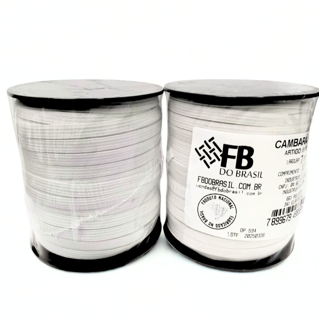 Elástico Cambará 7mm x 100m –  1 Unidade – Alta Qualidade para roupas