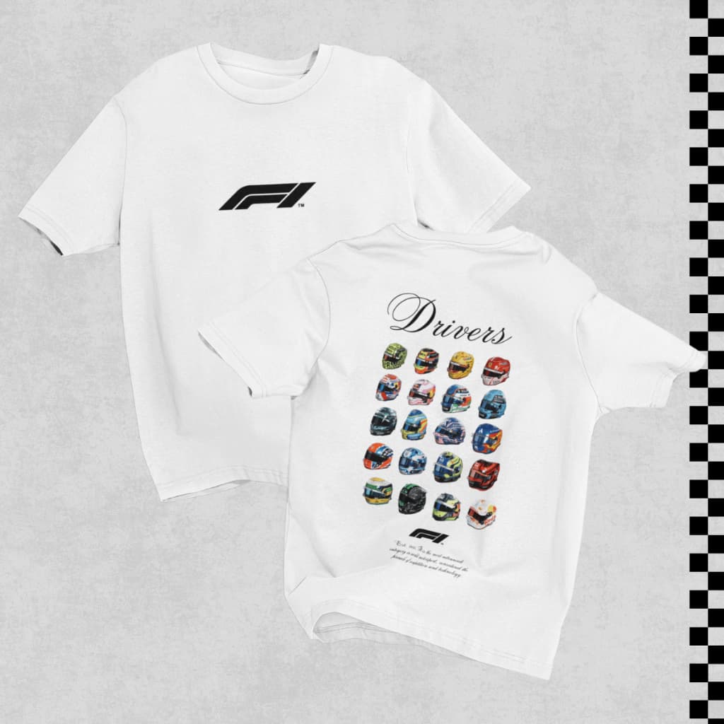 Camiseta Formula 1 2025 Capacetes Pilotos Estampado Em Algodão Camisa Unissex Tendencia Top Streetwear