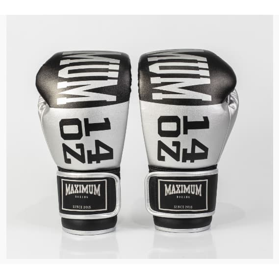 Luva De Boxe E Muay Thai Maximum Oz - Cor Preto/prata