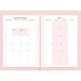 Refil / Miolo de Planejador Mensal - Ideal para Caderno de Disco / Fichário