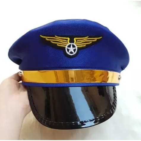 Quepe Boina Aviador Azul Fantasia Azul