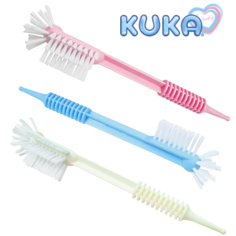 Escova Para Lavar Dupla Ação Kuka Bebê Azul Rosa Branco