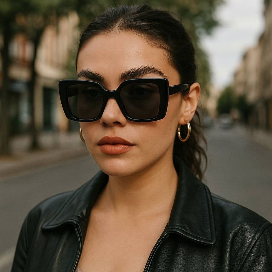 Oculos Elegante Feminino Maxi Marrom Quadrado Solar Lançamento