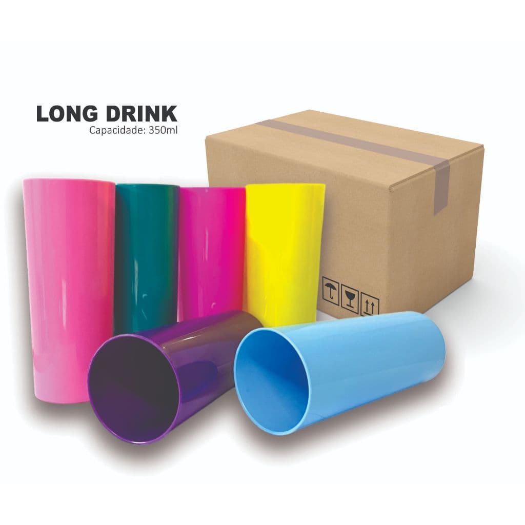 20/30/40/50 Copos Long Drink 350ml Liso sem personalização - Ideal para Festas, Aniversários, Casamentos