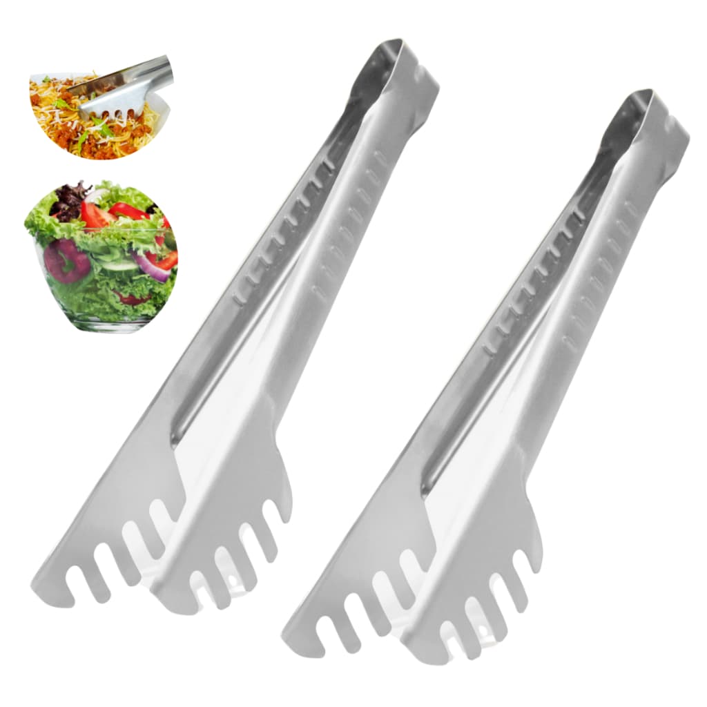 Kit 2 Pegador De Macarrão Massa Cabo Longo Aço Inox 27cm Cozinha