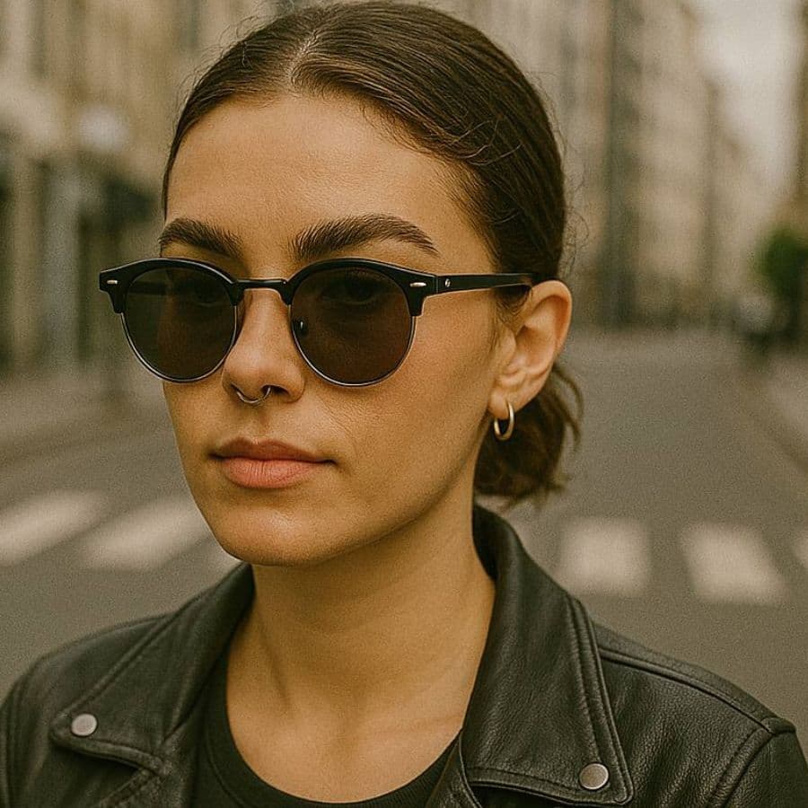 Óculos Feminino Casual Elegante Haste Fina Resistente Com Proteção Uv 400 Marrom Nova coleção Oferta