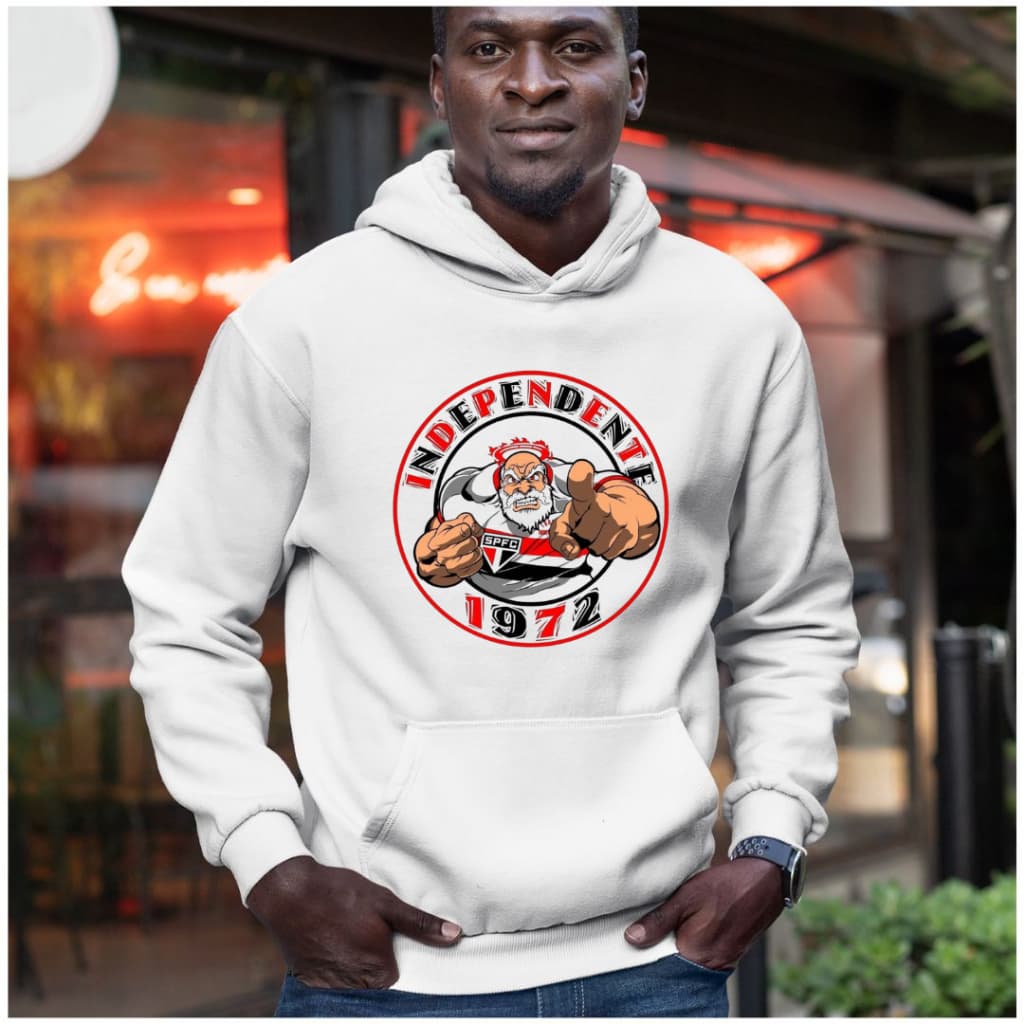 Blusa de Frio Moletom Jaqueta Casaco Canguru Streetwear Masculina Feminina Algodao Torcida Tricolor Independente