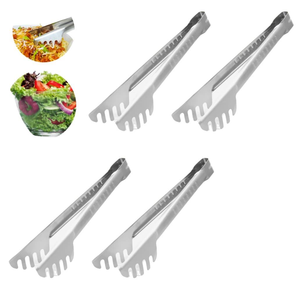 Kit 4 Pegador Macarrão Massa Cabo Longo Aço Inox 27cm Cozinha Decoração Restaurante