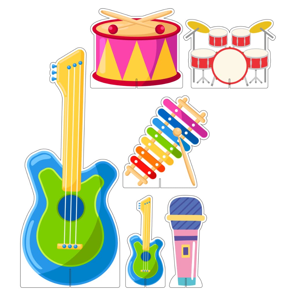 Mini Kit Display Festa Infantil Instrumentos Musicais FC
