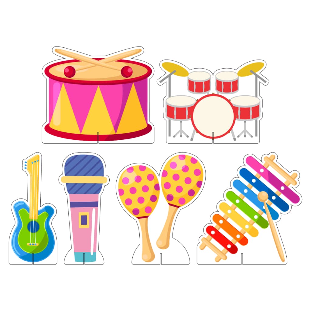 Kit Display De Mesa Festa Infantil Instrumentos Musicais FC