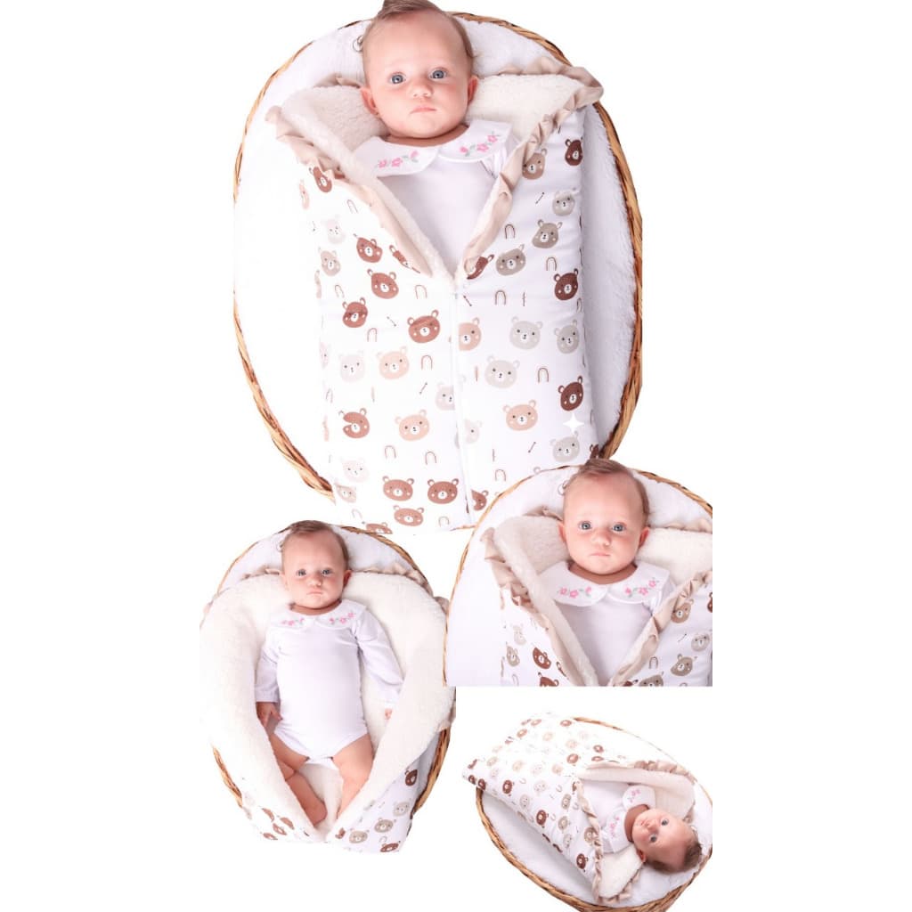 Saco de Dormir Para Bebê Menino e Menina Casulo com Zíper