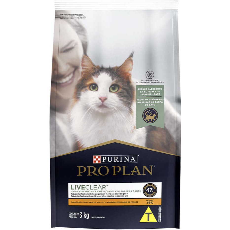 Purina Pro Plan Live Clear Gatos Adultos Sabor Frango - 3kg