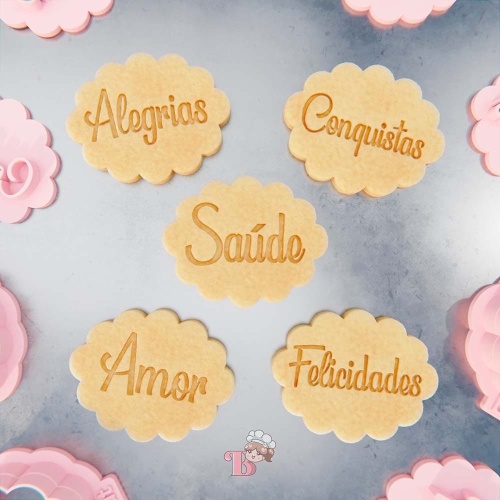 Cortadores de Frases Emoções Biscuit Confeitaria