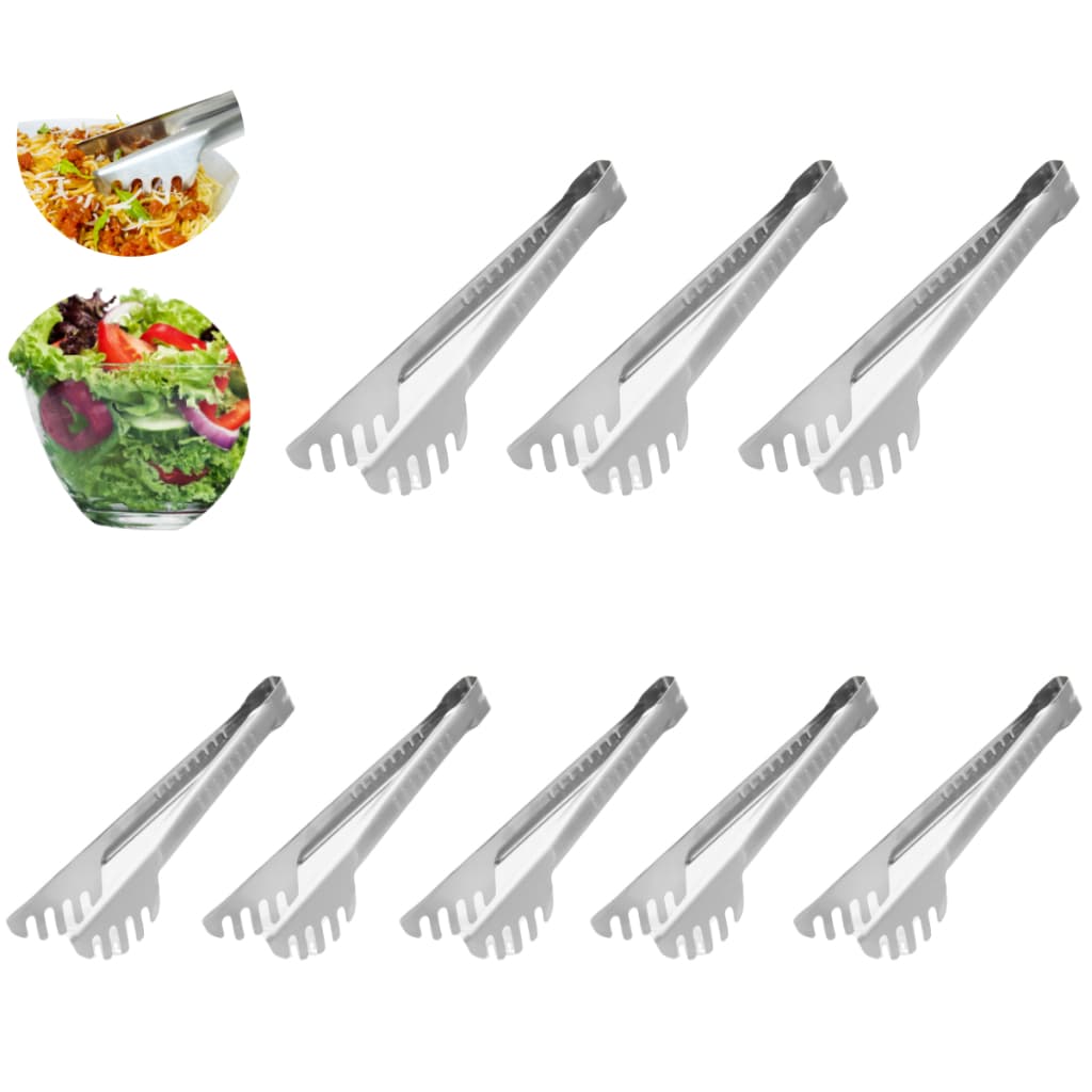 Kit 8 Pegador De Macarrão Massa Cabo Longo Aço Inox 27cm Cozinha