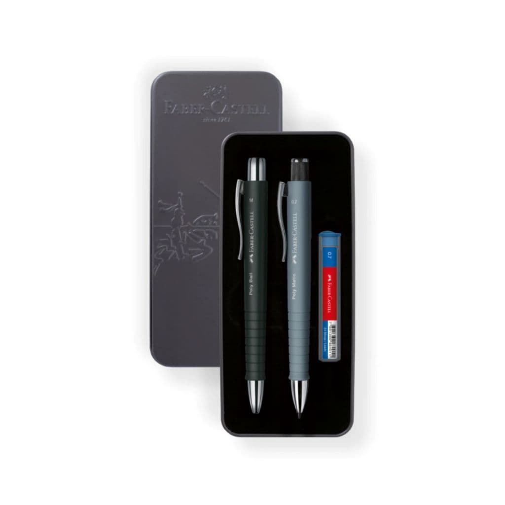 Kit Caneta Esferográfica Poly Ball + Lapiseira 0.7 Poly Matic + Mina Grafite, FABER-CASTELL