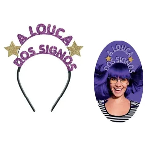 Tiara Colorida A Louca Dos Signos Acessório P/fantasia Carnaval Infantil Adulta