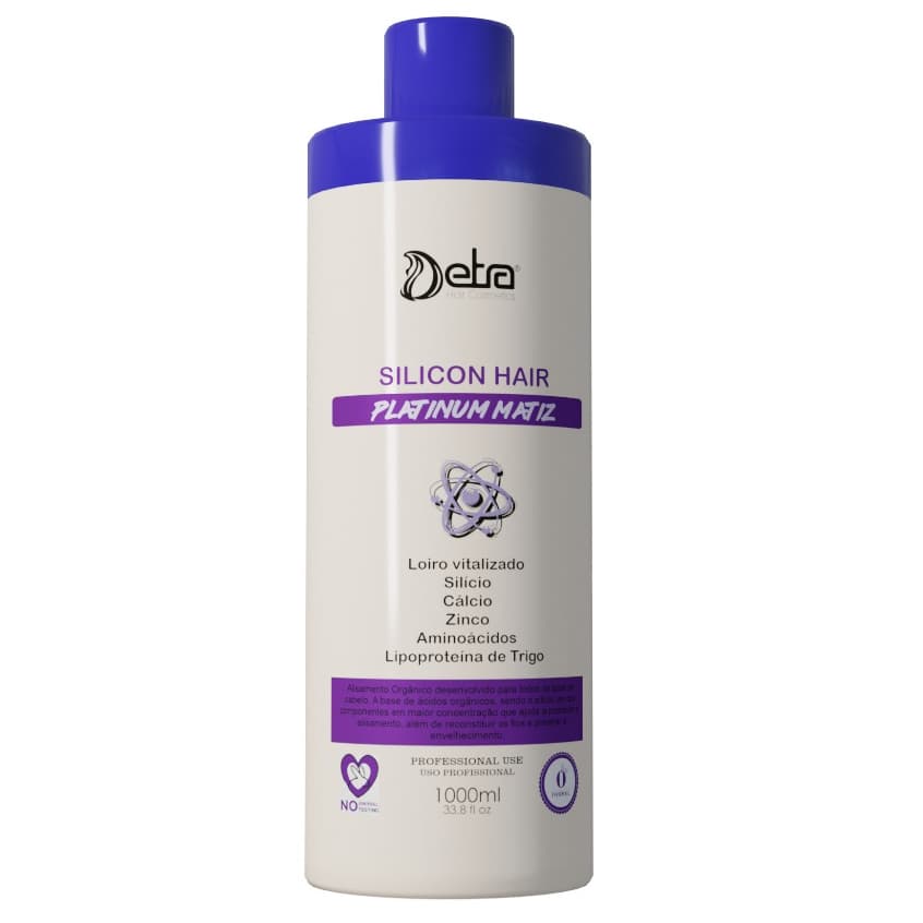 Escova organica selagem sem formol matizadora Silicon Hair   1litro - Detra Hair Cosmetics