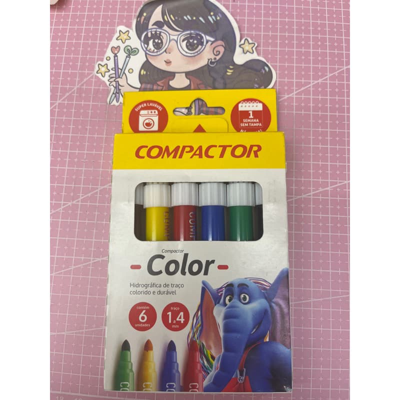 Caneta Hidrográfica Compactor Color 6 cores