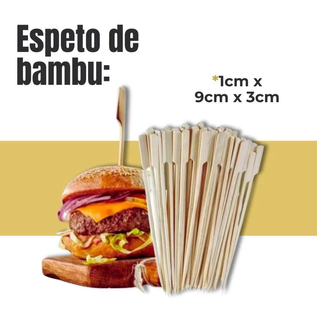 Espeto de Bambu Palito GOLF 50 UNIDADES para Sanduiches Degustação Lanches etc...