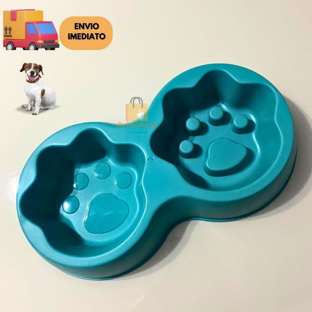 Comedouro e Bebedouro Interativo Lento para Cachorro e Gato - Verde