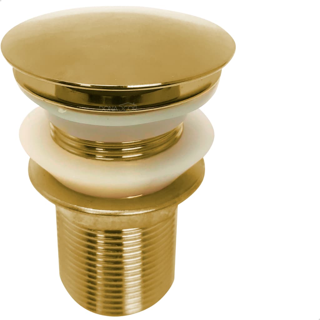 Válvula Click Dourada Gold Ouro 1 1/4 Inox Dourado Banheiro Ralo Pia Cuba Lavabo lavatório
