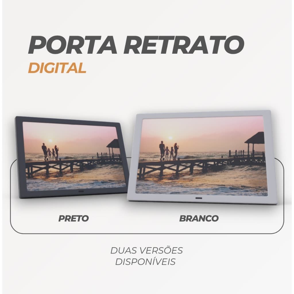 Porta Retrato Digital 12" USB Card SD Controle
