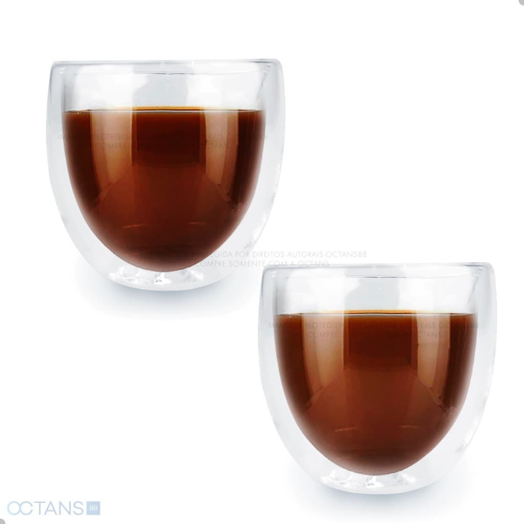 Jogo 2 Copos Parede Dupla 80ml Borosilicato