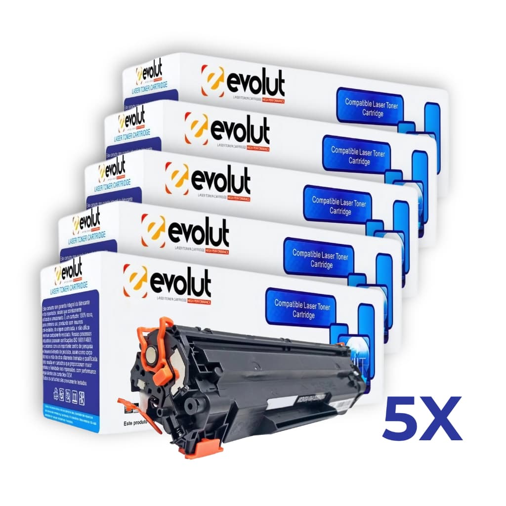 Kit 5 Toner Compatível CB435A 285a M1134 P1106 EVOLUT