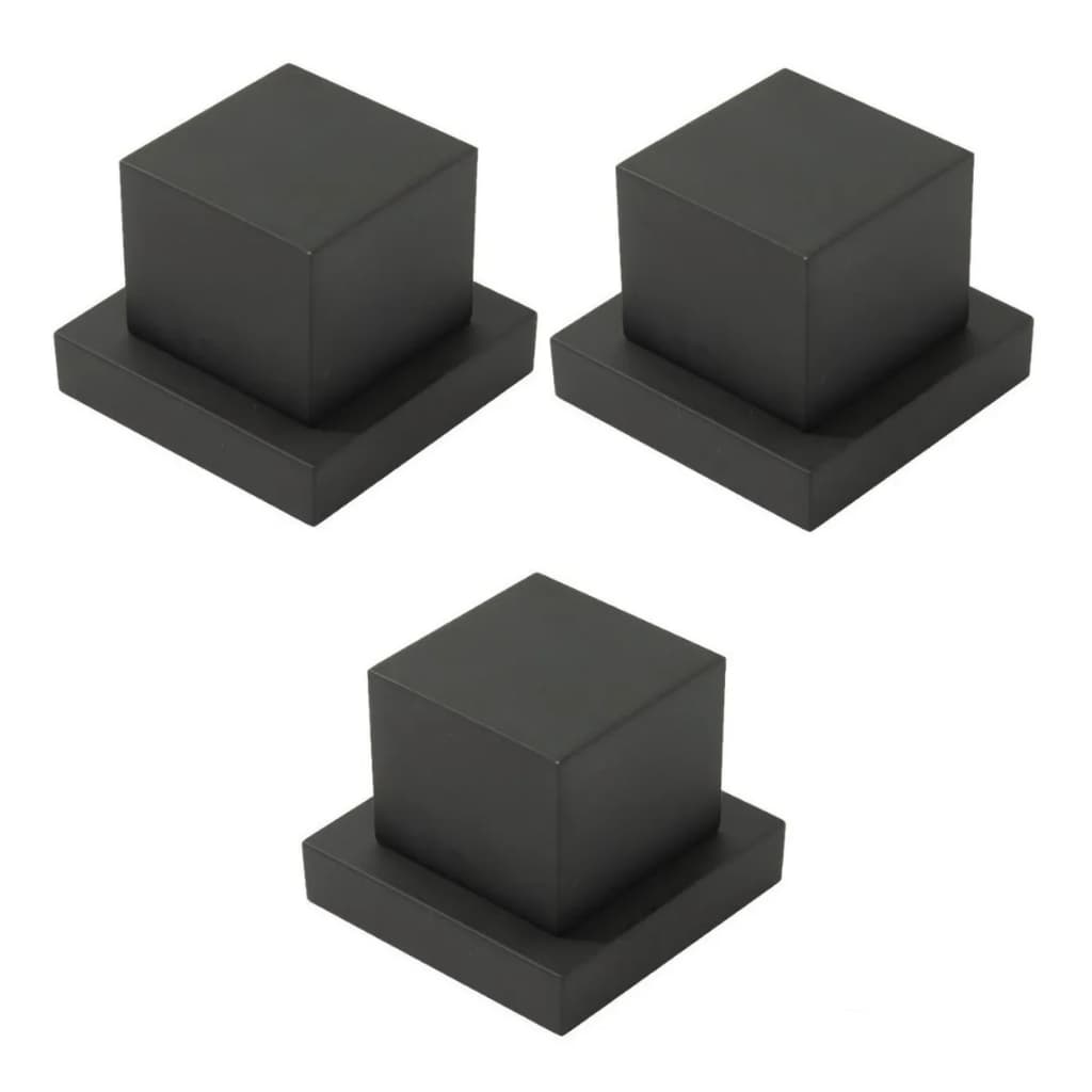 Combo Kit 3 Acabamento Quadrado Black Matte Metal Luxo para Registro 1/2 x 3/4 Padrão Deca