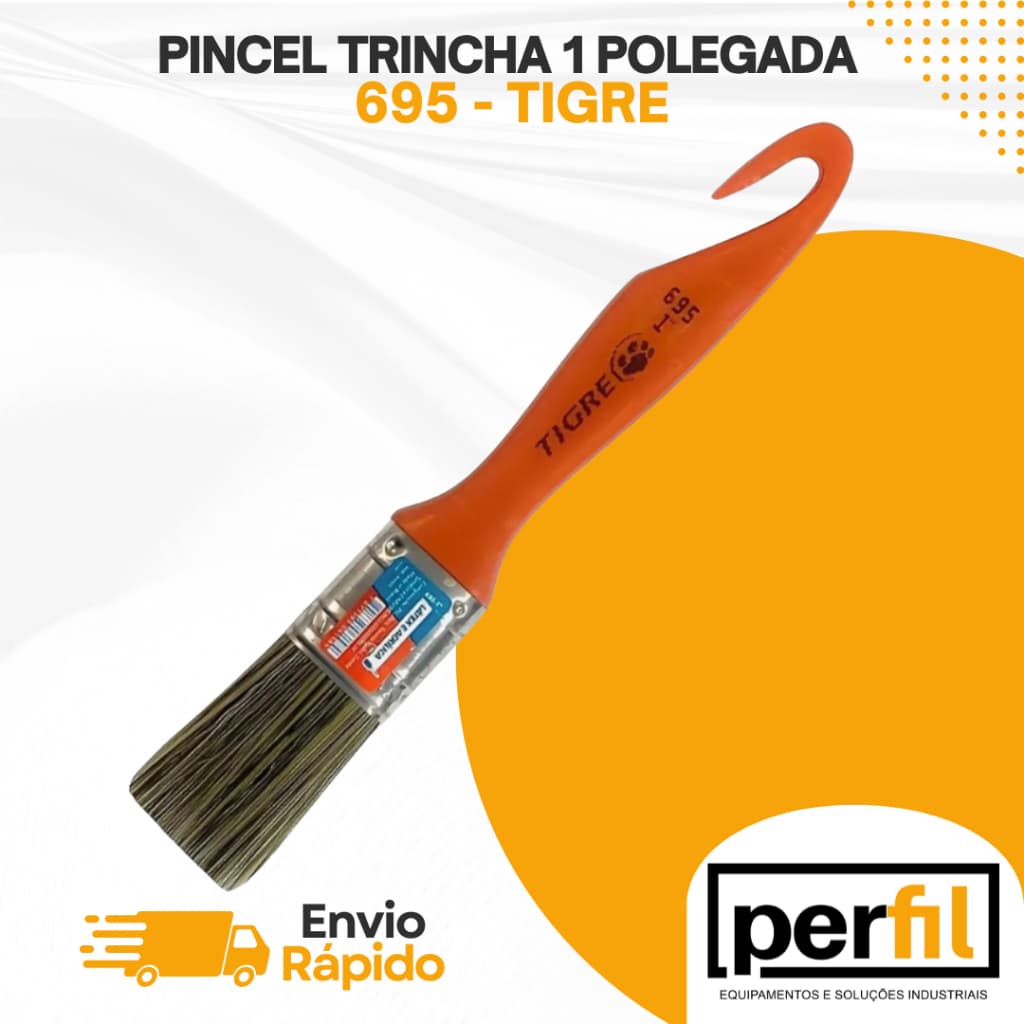 TRINCHA 695 1" MEDIA CERDA GRIS - PINCEIS TIGRE