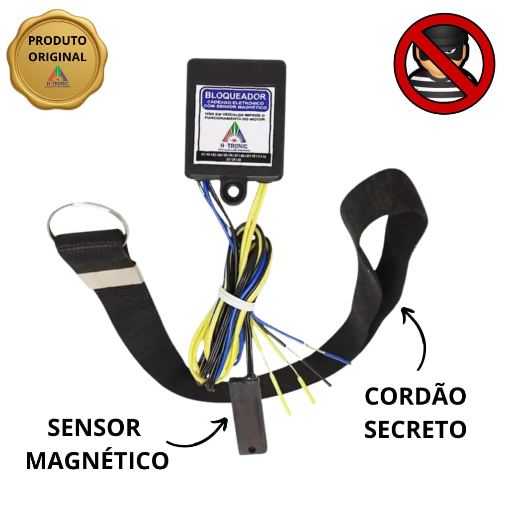 Bloqueador Antifurto para Moto e Carro com Sensor Magnético Corta Combustível Ignição Cadeado Eletrônico
