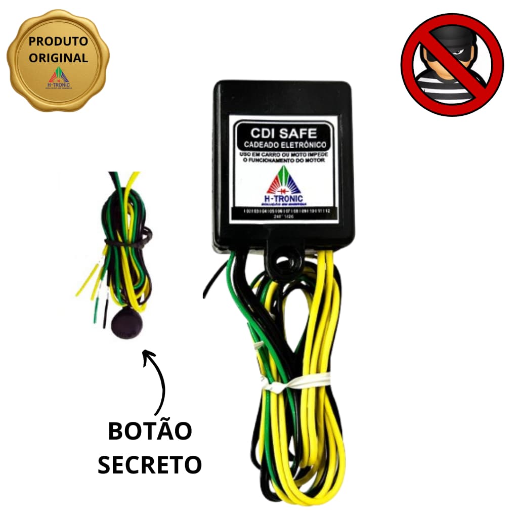 Bloqueador Antifurto com Botão Secreto para Carro e Moto Corta Combustível Ignição Cadeado Eletrônico