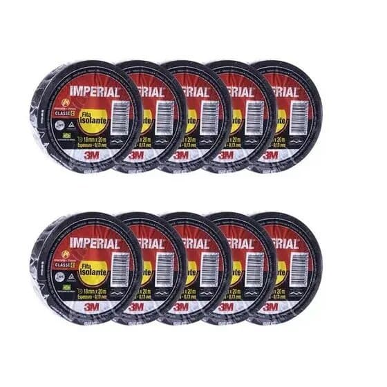 Kit c/10 Fita Isolante 3M Imperial 18MMX10M E 20M