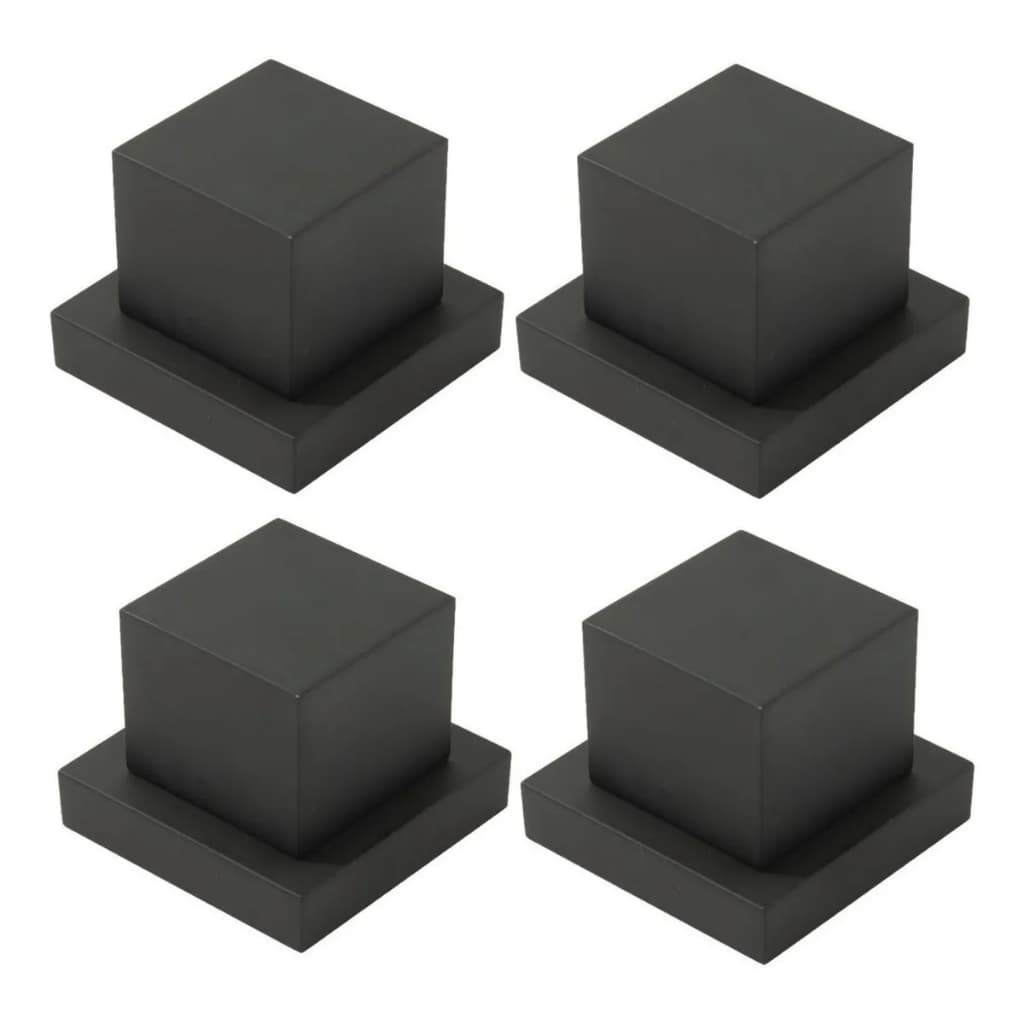 Combo Kit 4 Acabamento Quadrado Black Matte Metal Luxo para Registro 1/2 x 3/4 Padrão Deca