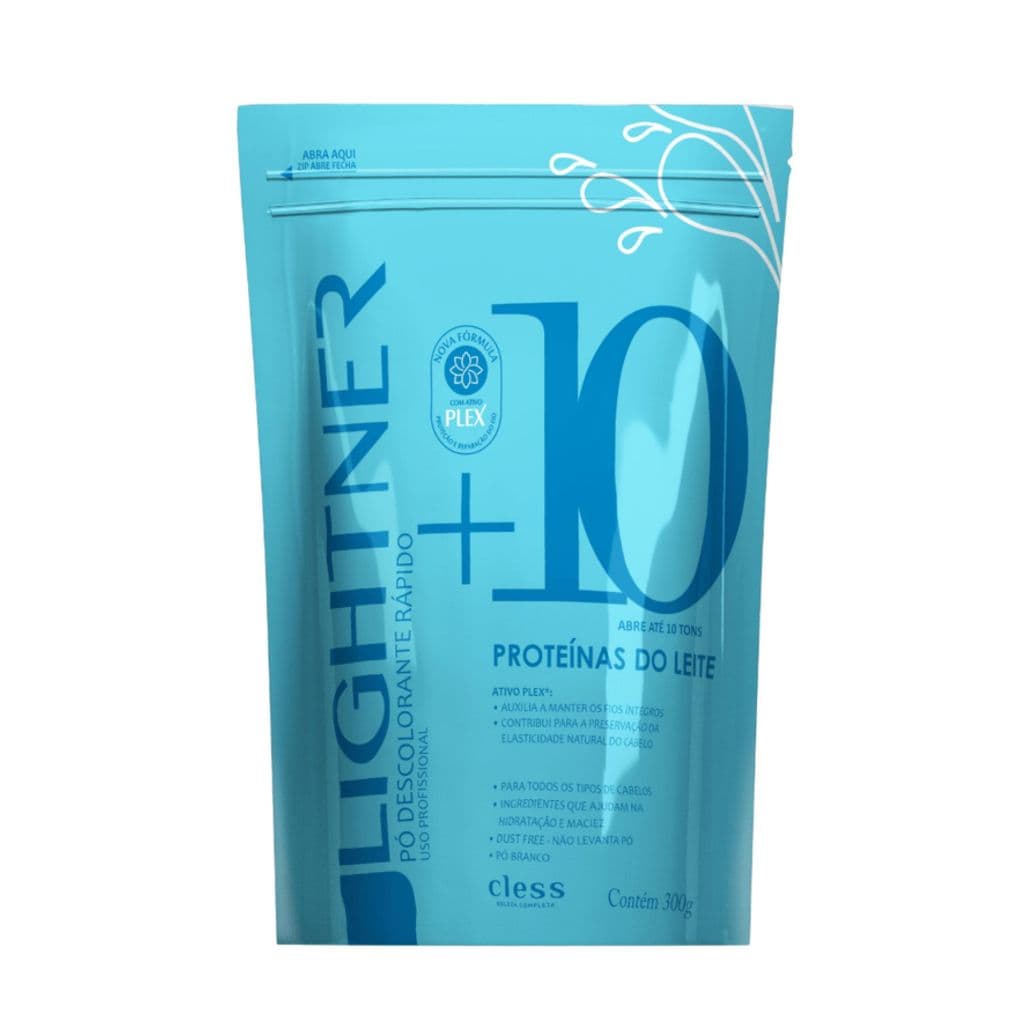 Pó Descolorante Lightner +10 Cless Proteínas do Leite 300g Clareia Até 10 Tons